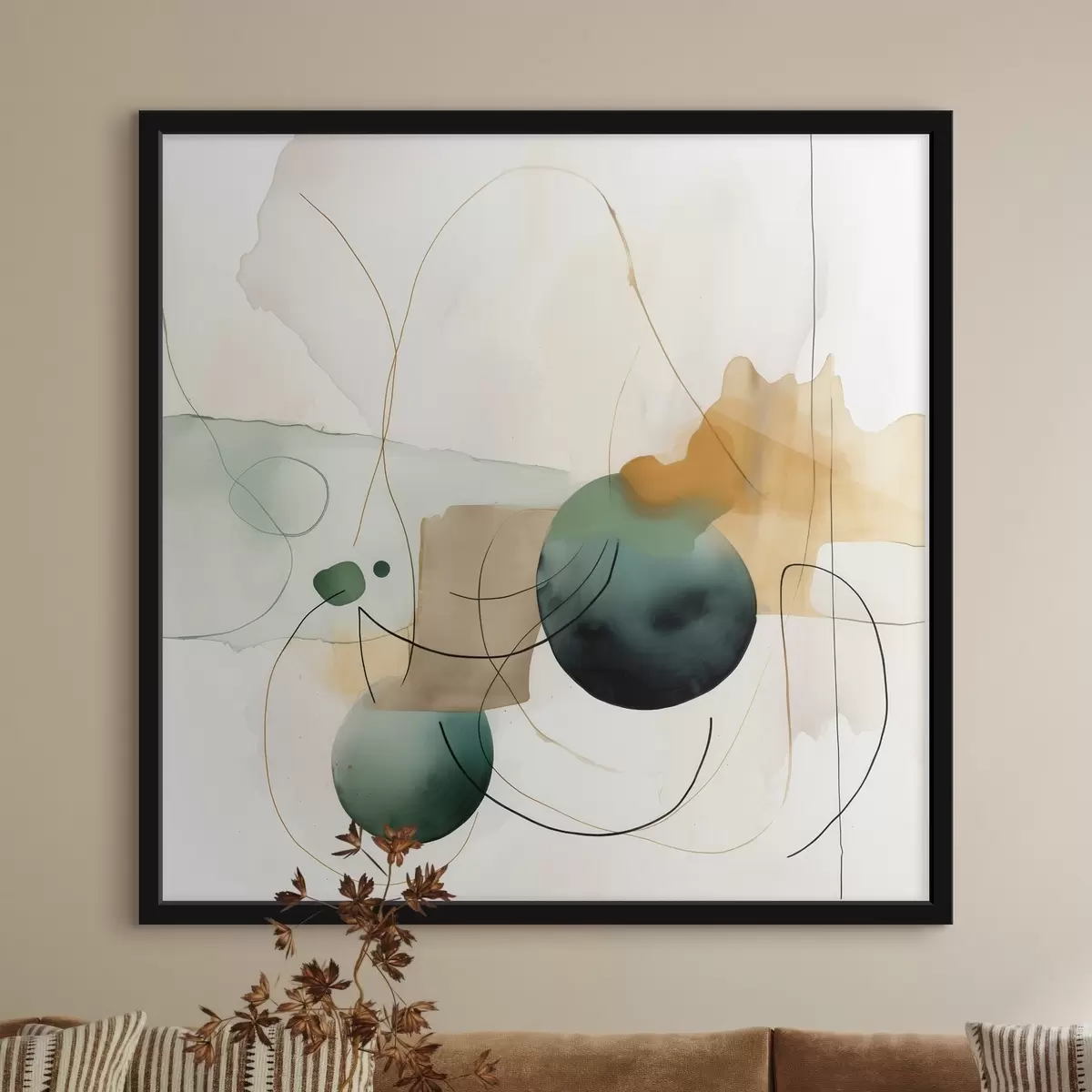 Poster Ritmul siluetelor rotunjite într-un stil modern de acuarelă f46648