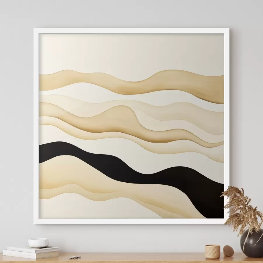 fototapet Motiv decorativ cu linii fluide într-o gamă contrastantă f46662