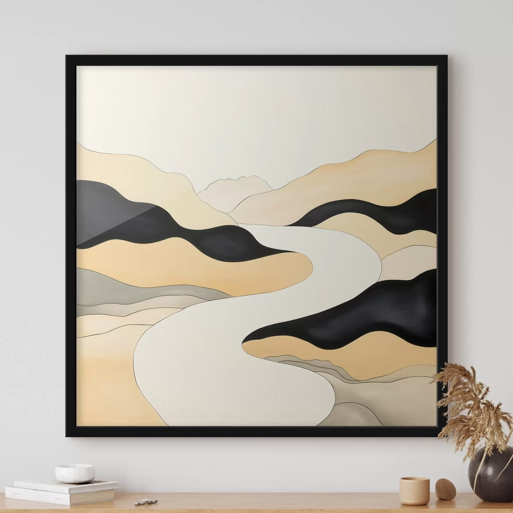 fototapet Compoziție artistică cu accente contrastante într-o paletă caldă f46663