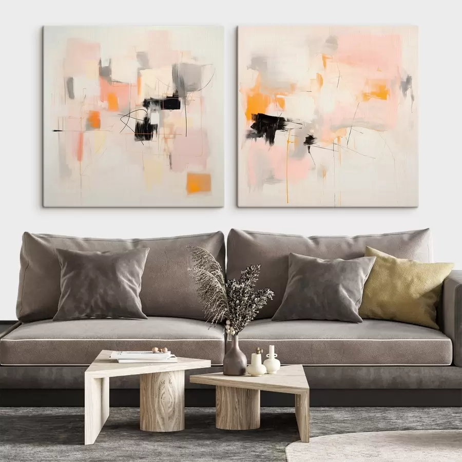 Tablouri Compoziție artistică cu accente contrastante în două părți m00980