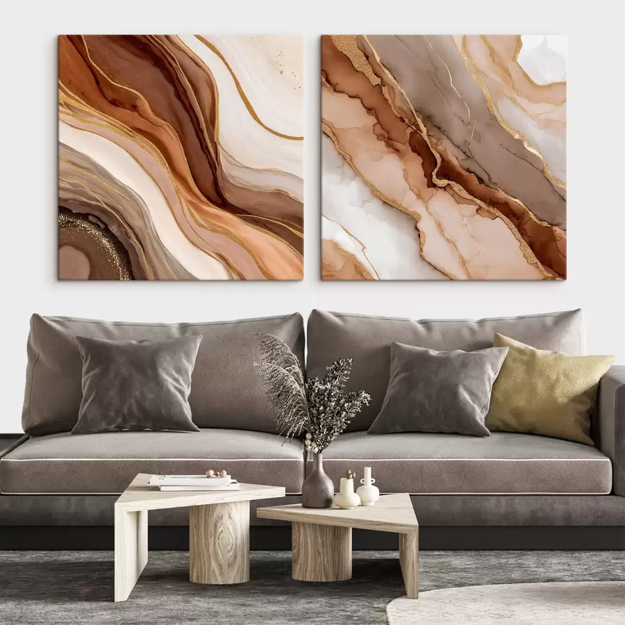 Tablouri Compoziție abstractă din două părți, cu tranziții line între straturi m00982