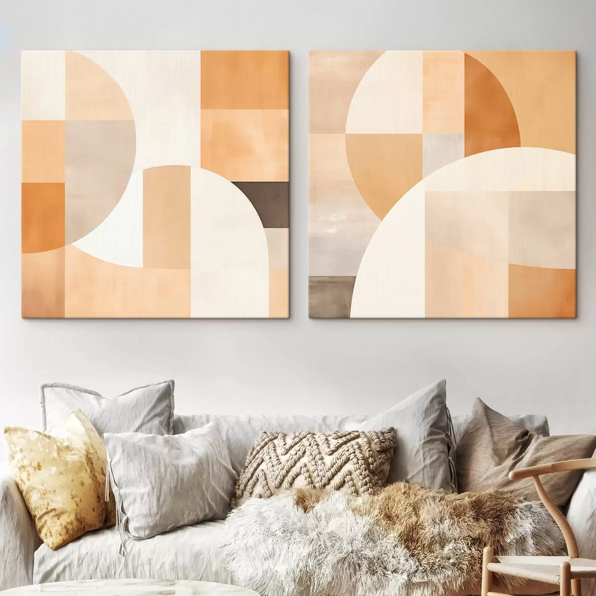 Tablouri Compoziție cu forme mari și blocuri de culori delicate m00986