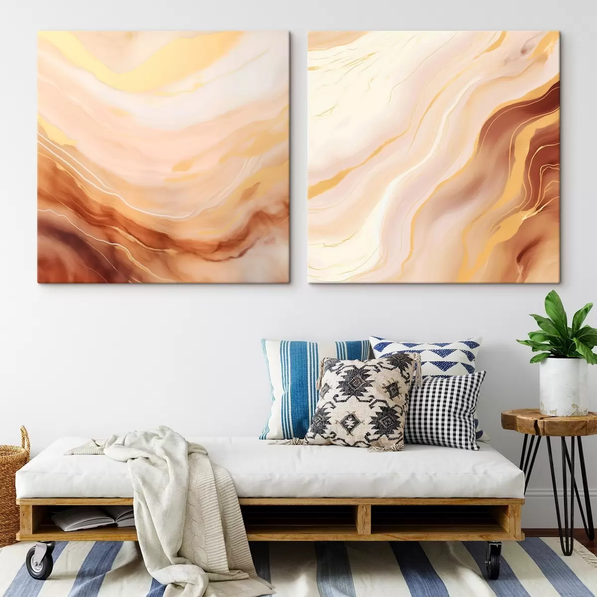 Tablouri Structuri ușor ondulate în tehnica acuarelei m00991