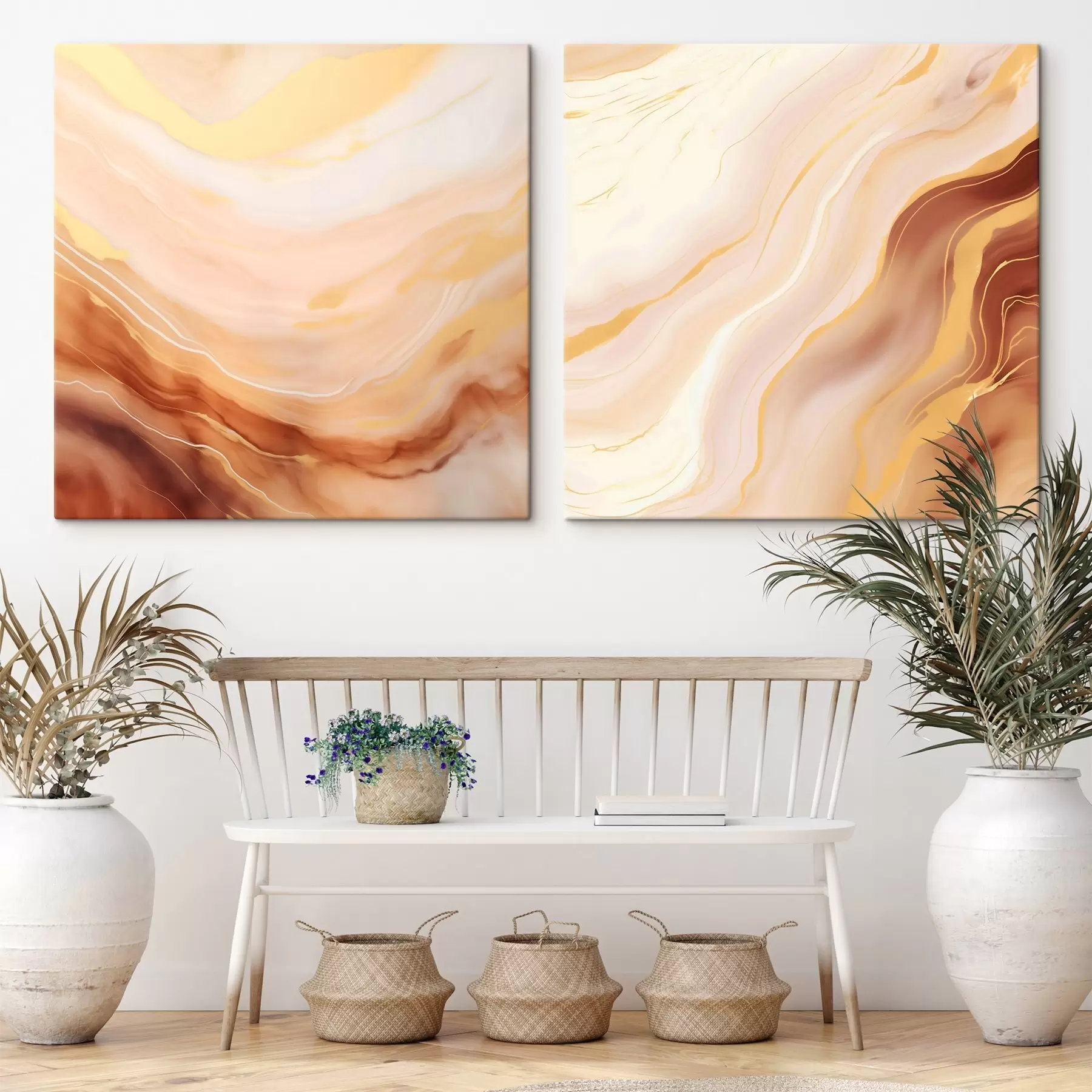 Tablouri Structuri ușor ondulate în tehnica acuarelei m00991