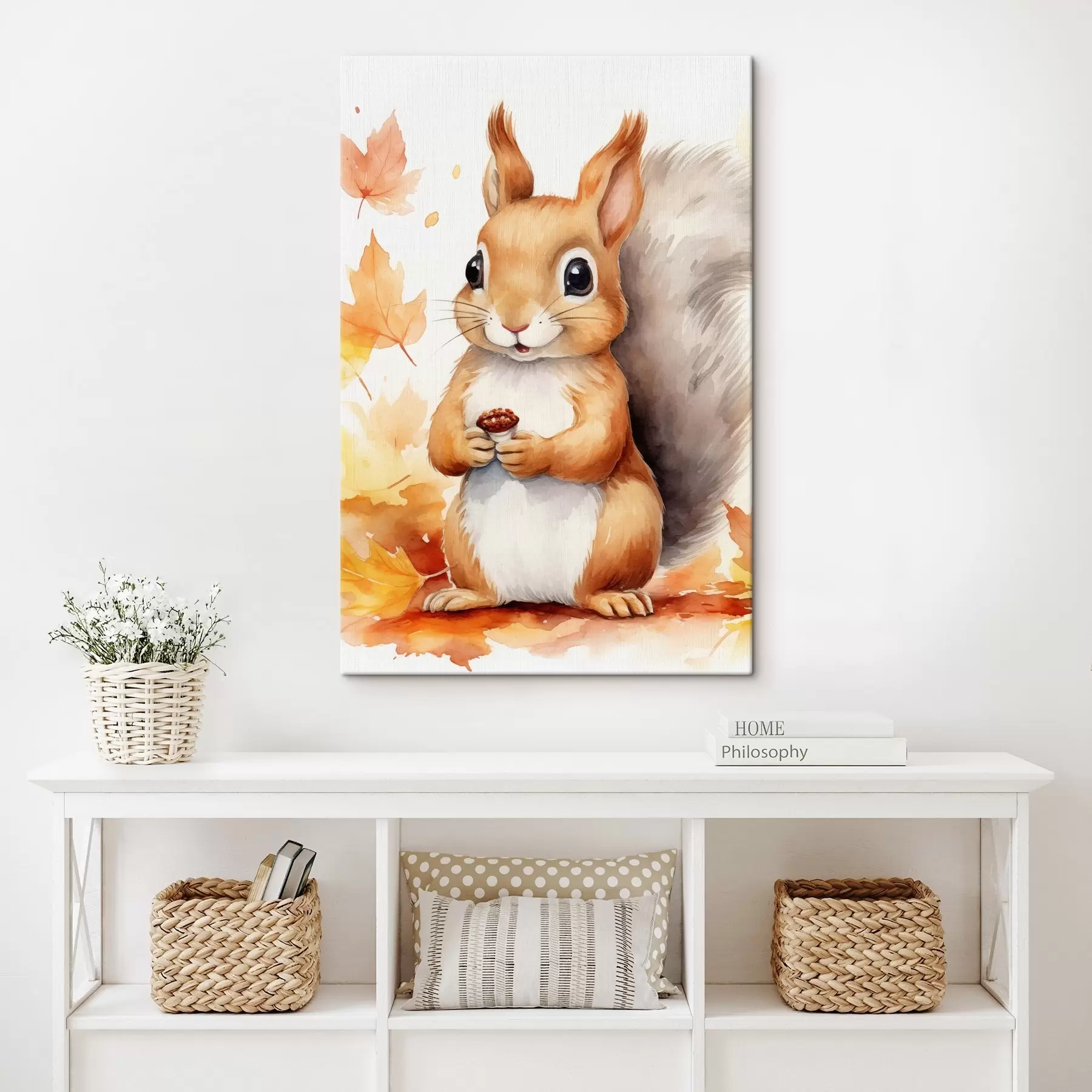 Tablouri Veveriță drăguță, imitație de acuarelă s46766