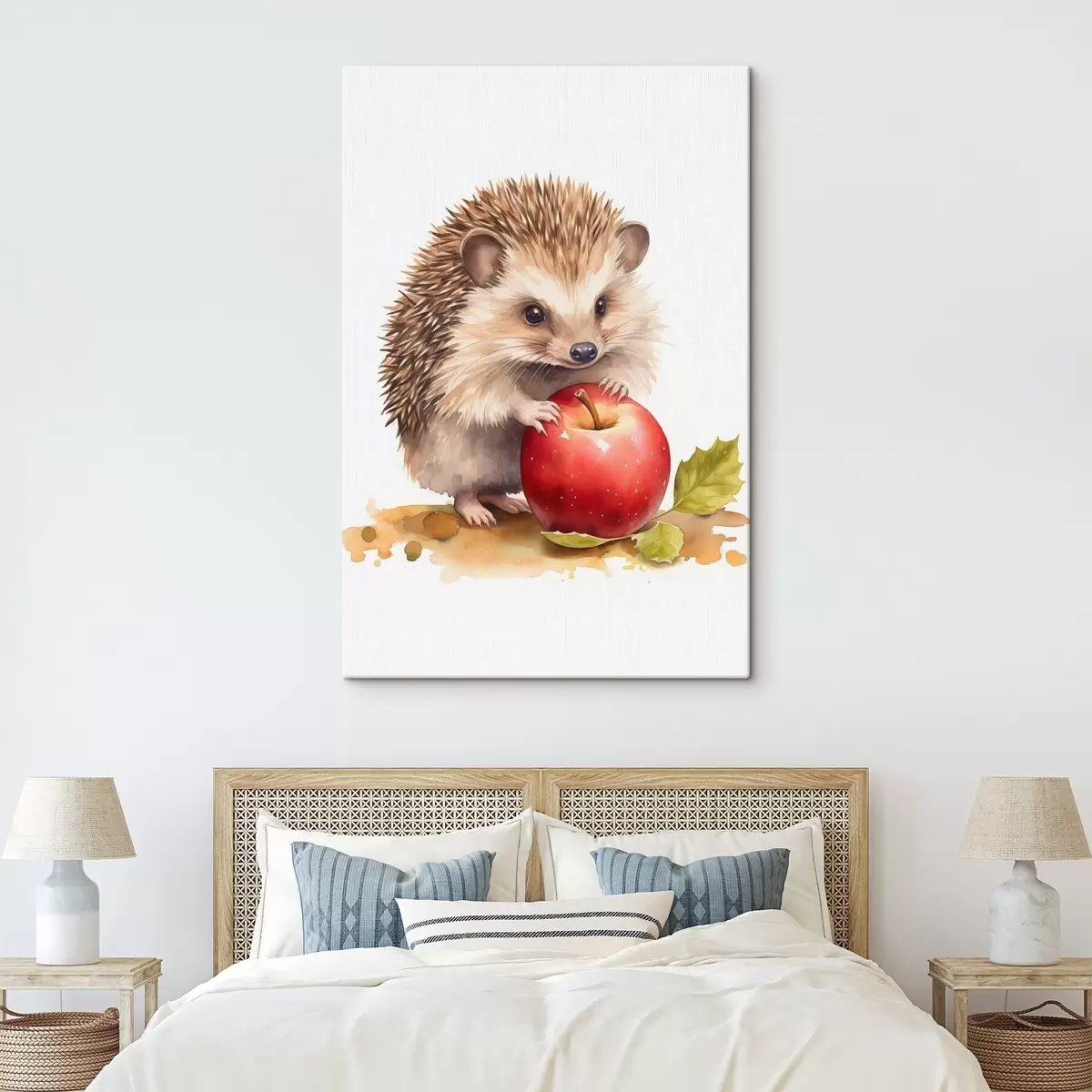 Tablouri Arici și măr, imitație de acuarelă s46769