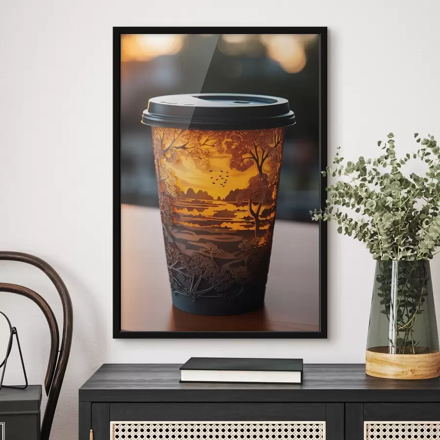 fototapet Pahar de cafea cu motiv natural f46776