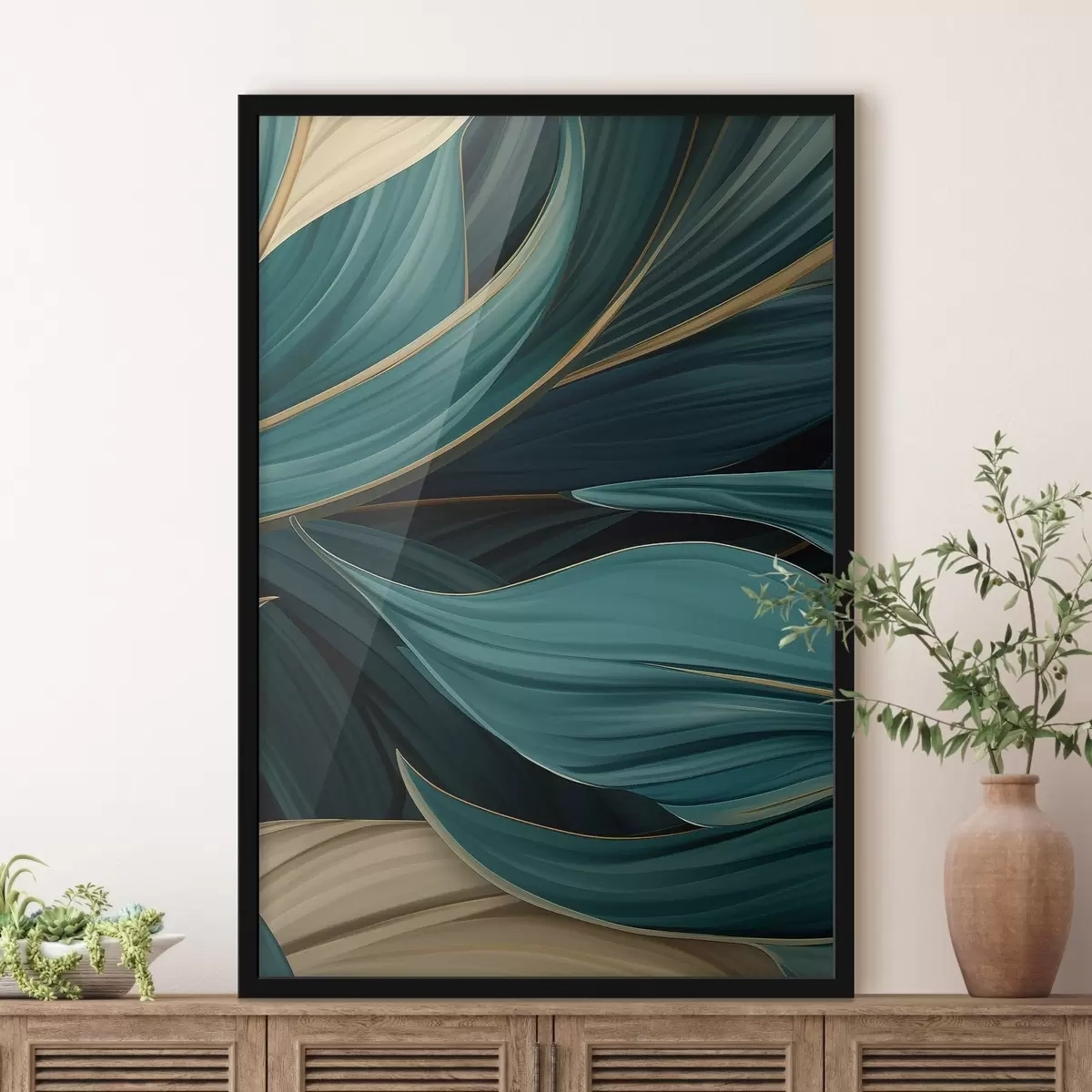 Poster Frunze abstracte verzi f46879