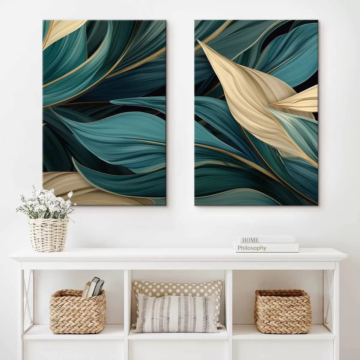 Tablouri Frunze abstracte verzi m01063