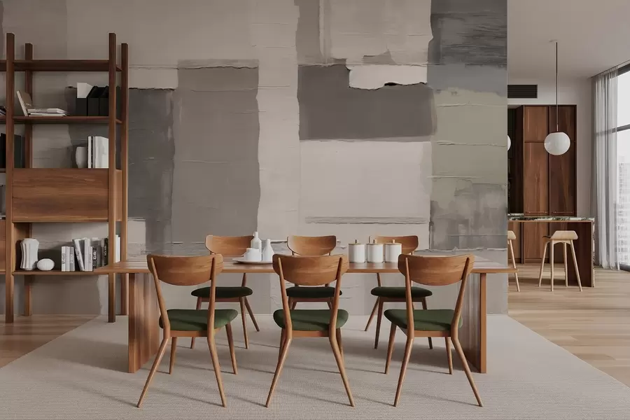 fototapet Dreptunghiuri calme, cu textură, în tonuri de gri-bej w04958