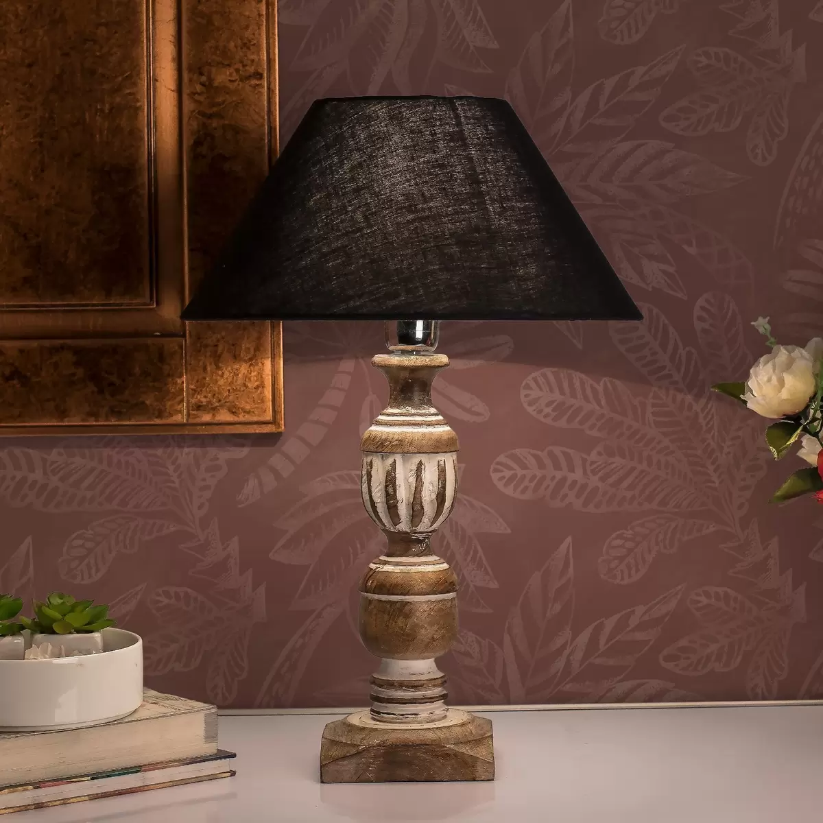 Wallpaper Frunze tropicale texturate în nuanțe intense de teracotă roșie a01001v2