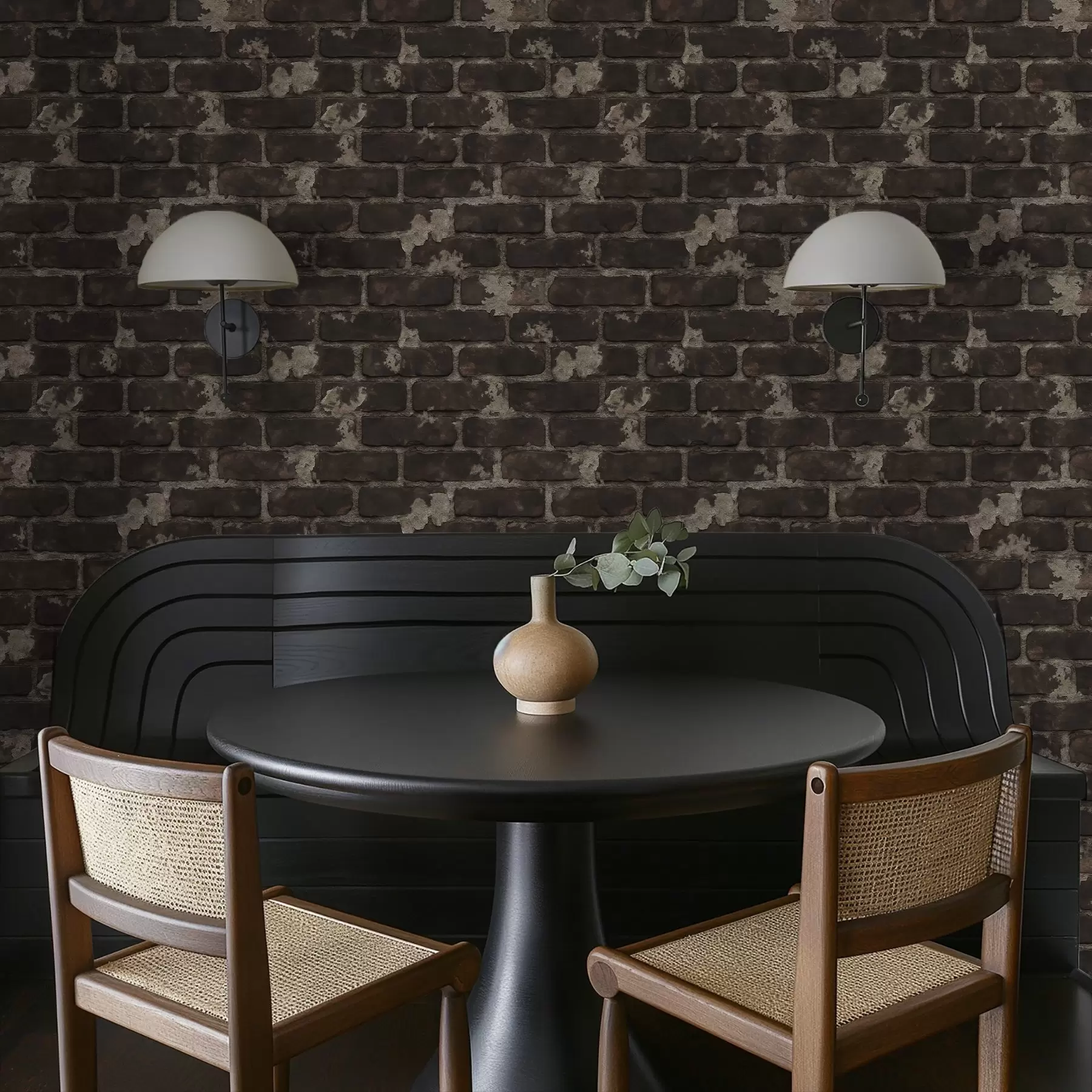 fototapet Zid vechi din cărămidă întunecat, cu porțiuni uzate a01030