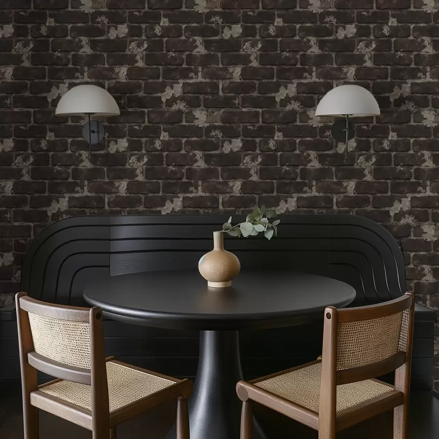 fototapet Zid vechi din cărămidă întunecat, cu porțiuni uzate a01030