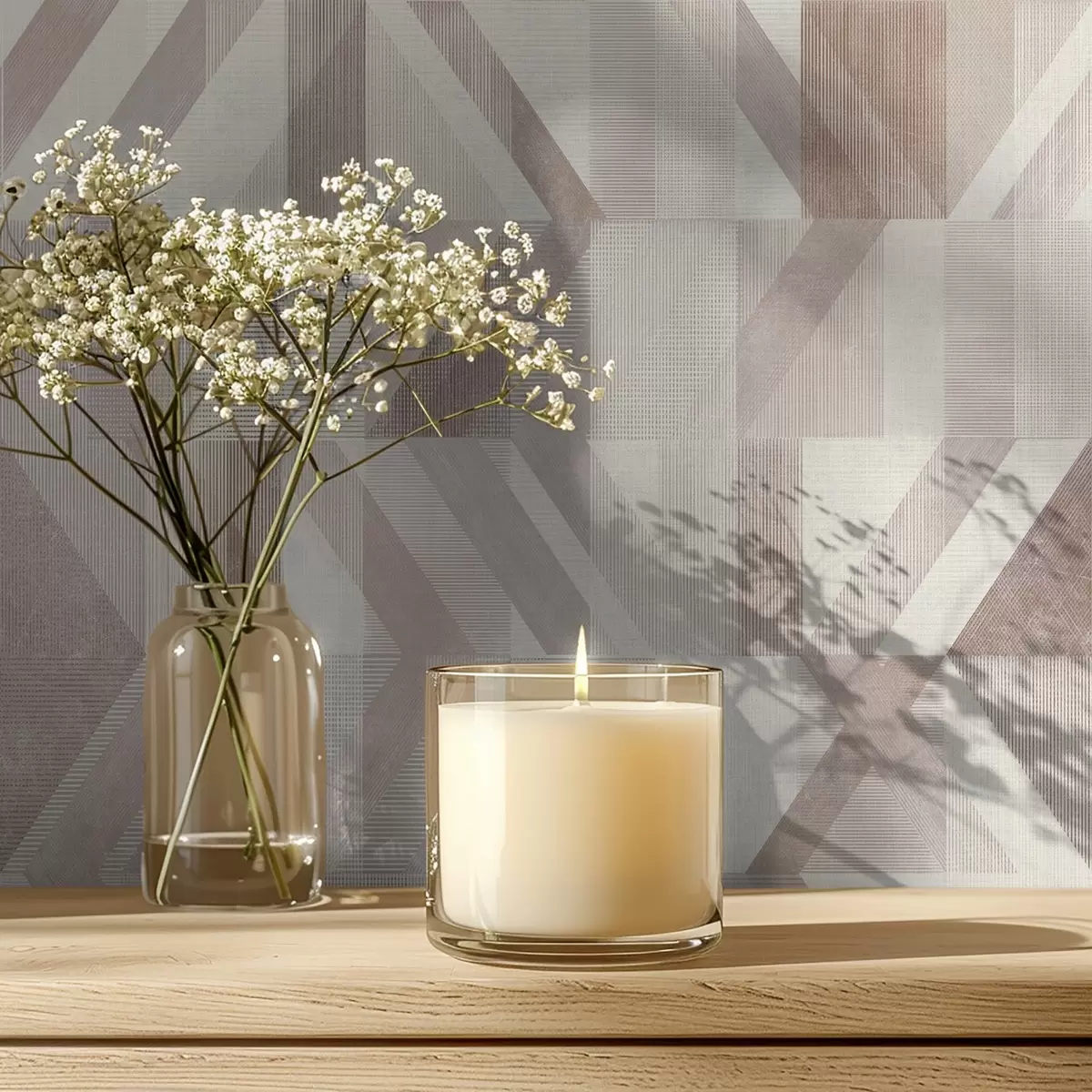 Wallpaper Săgeți geometrice calde în tonuri de bej-nisip a01056v2