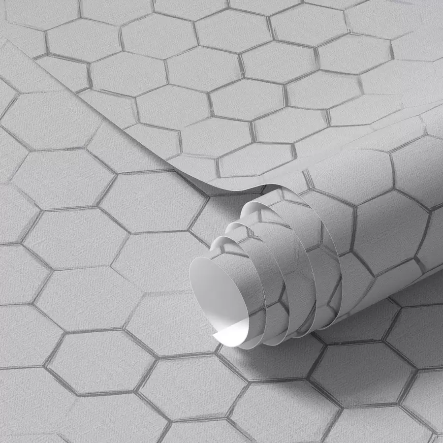 fototapet Plasă hexagonală fină pe un fundal texturat de culoare gri deschis a01060