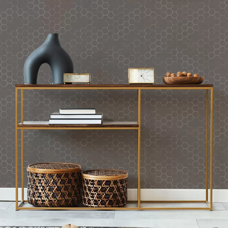 fototapet Model hexagonal dens în nuanțe delicate de gri a01060v2