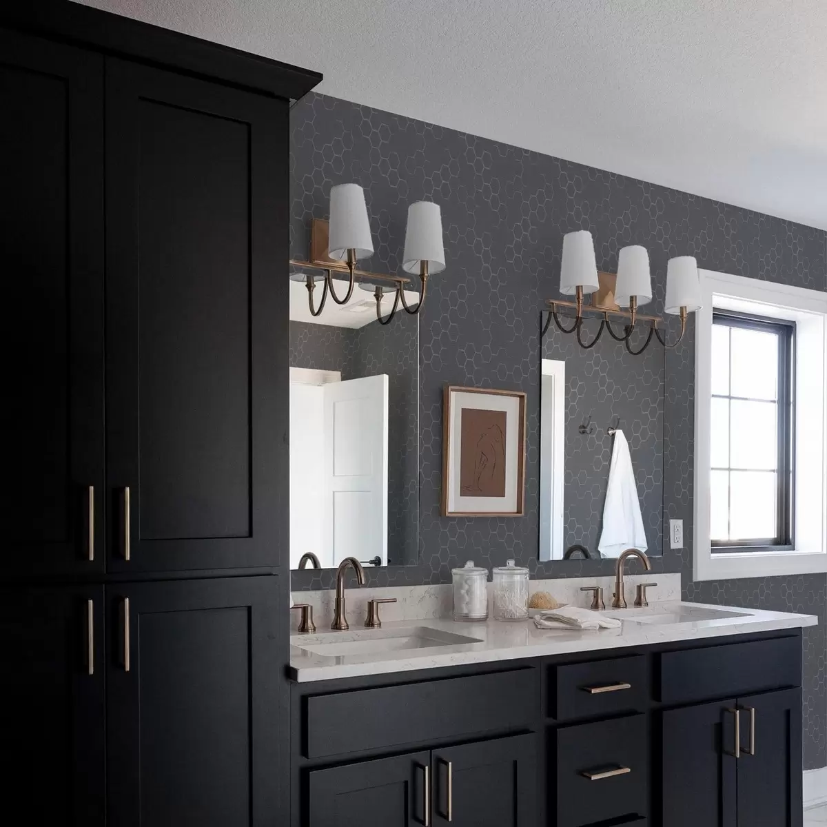 Wallpaper Model fagure de grafit închis la culoare, cu profunzime a01061v1