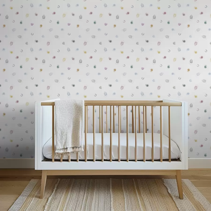 fototapet Pete mari și colorate de acuarelă pe hârtie albă a01062