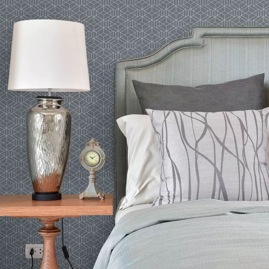 fototapet Fundal gri cu cuburi tridimensionale albe dispuse într-o grilă a01067v2