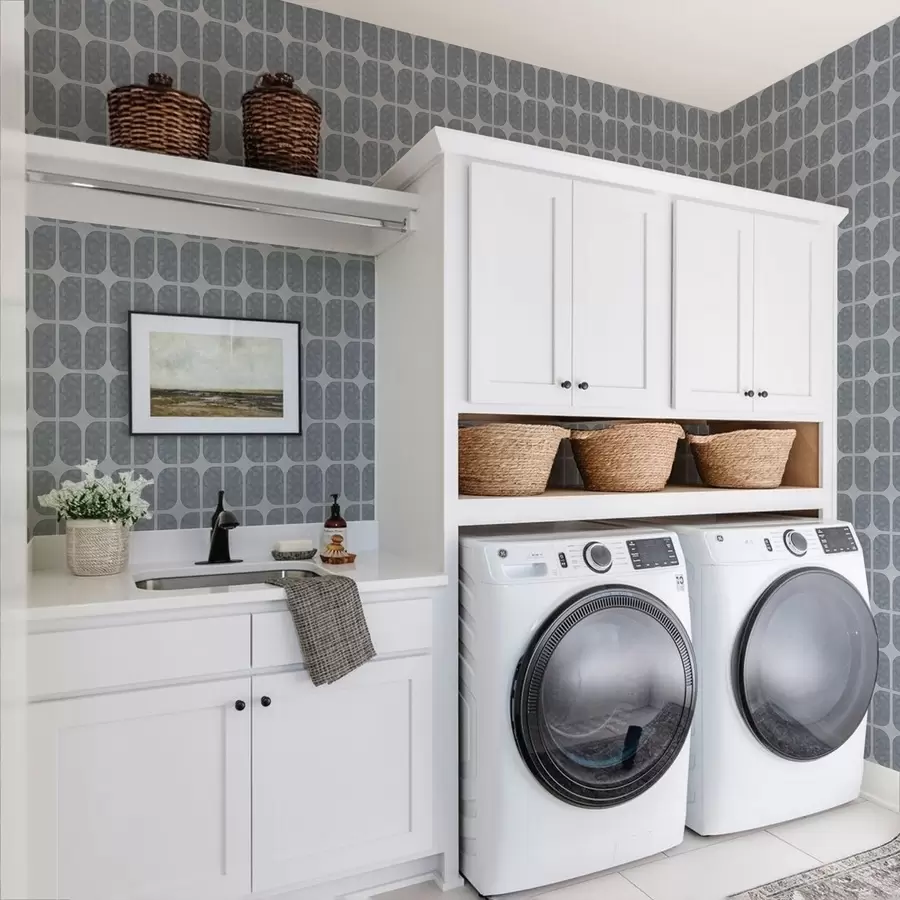 fototapet Mozaic gri cu arcuri dreptunghiulare și textură moale a01068