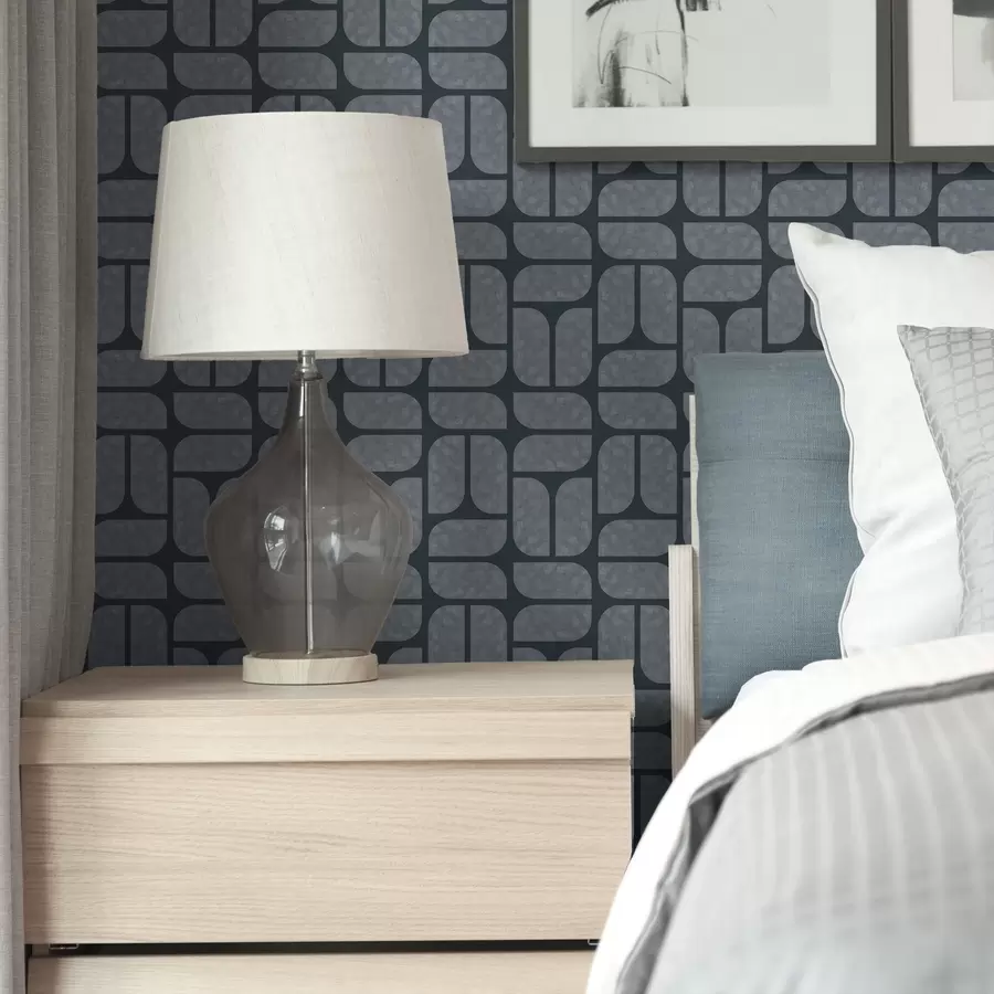 fototapet Fundal întunecat cu mozaic gri din module rotunjite a01069v1