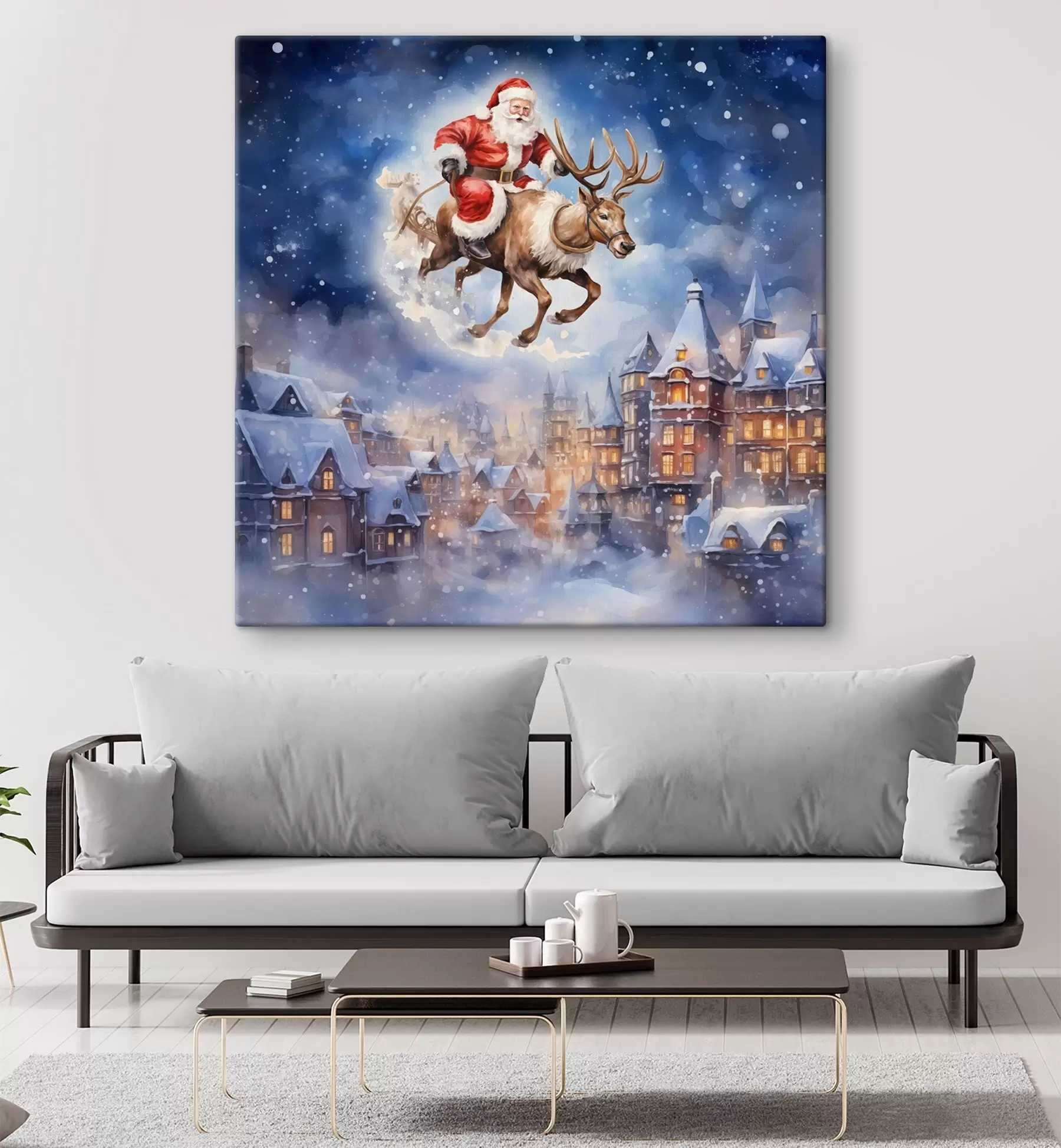 Tablouri Anul Nou de basm, Moș Crăciun pe sanie s46972