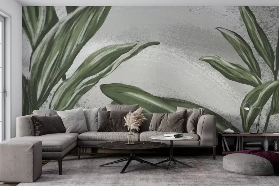 fototapet Vegetație luxuriantă pe un fundal texturat w01682