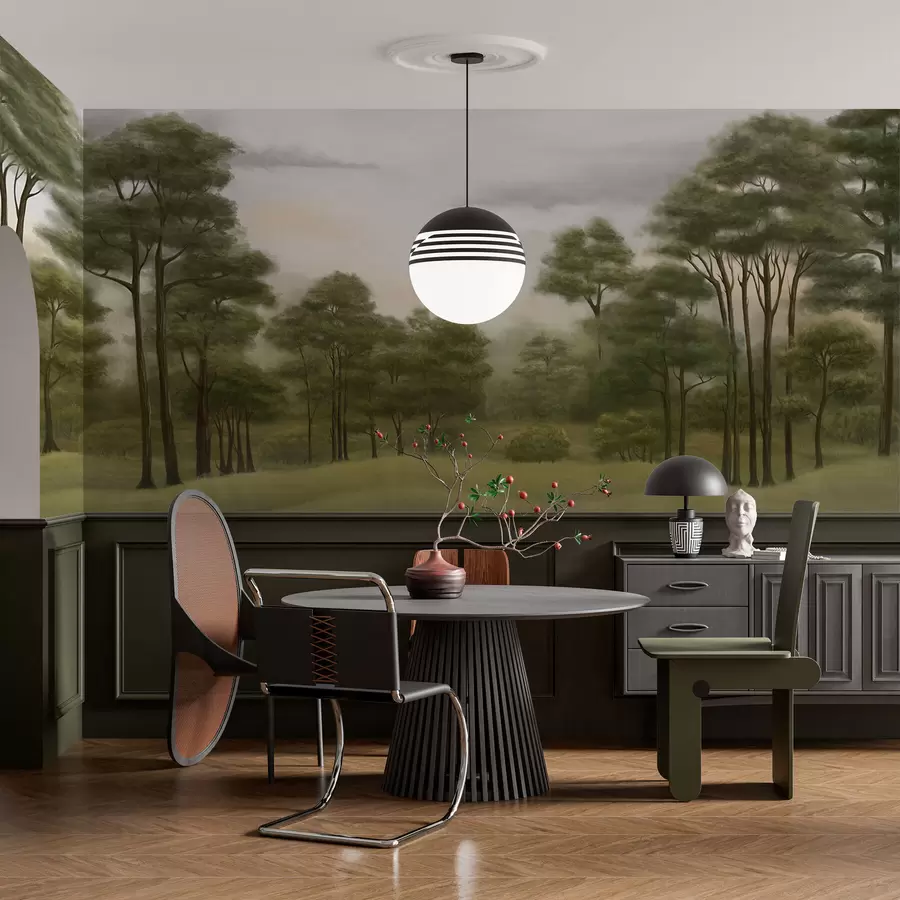 fototapet Peisaj forestier liniștit în nuanțe delicate w02193