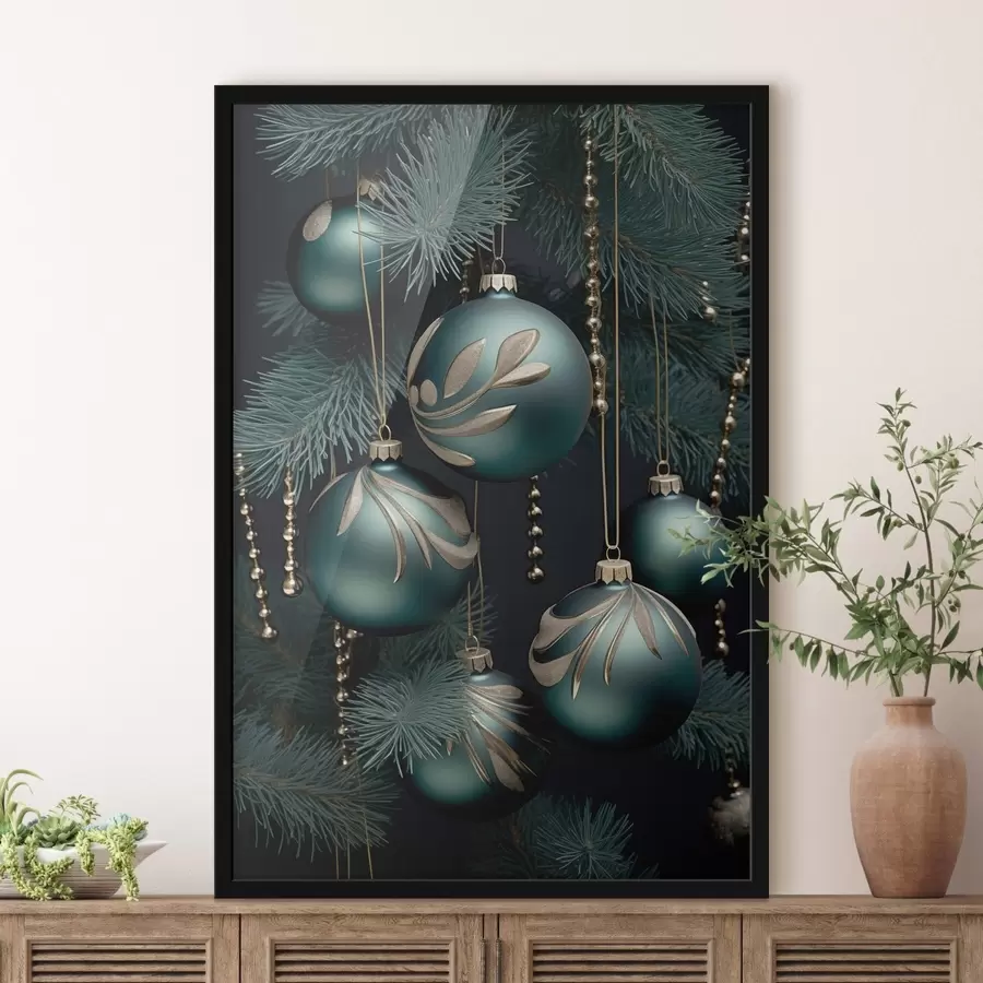 fototapet Decorațiuni de Anul Nou pe brad f46979