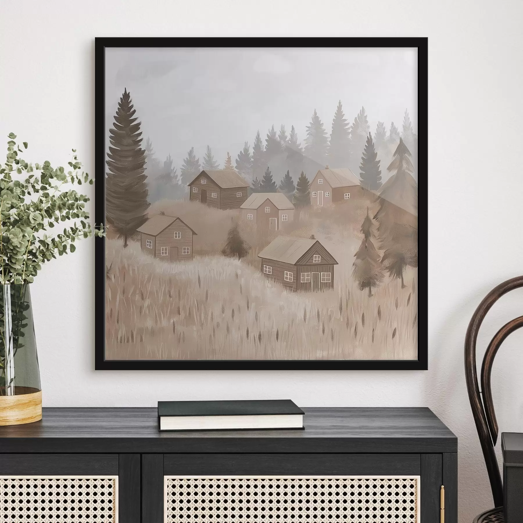 fototapet Case în pădure f47075