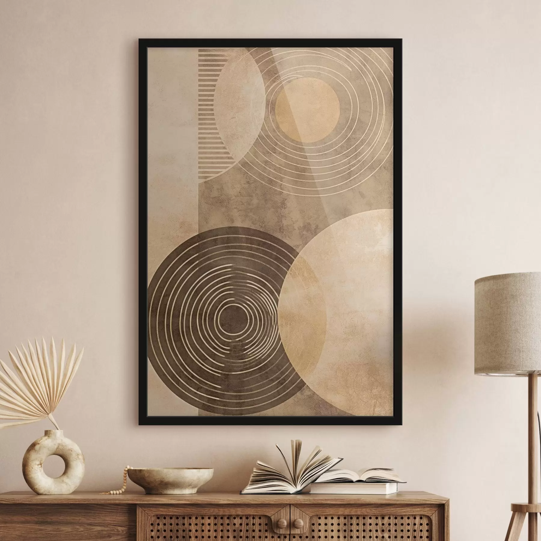 fototapet Cercuri în culori neutre f47082