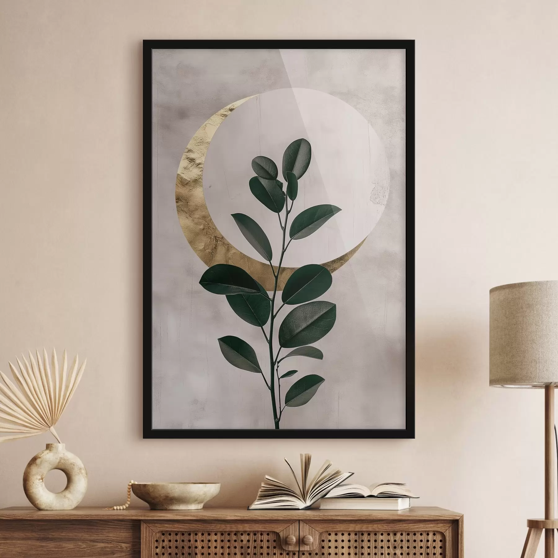 fototapet Frunze și o semilună f47085