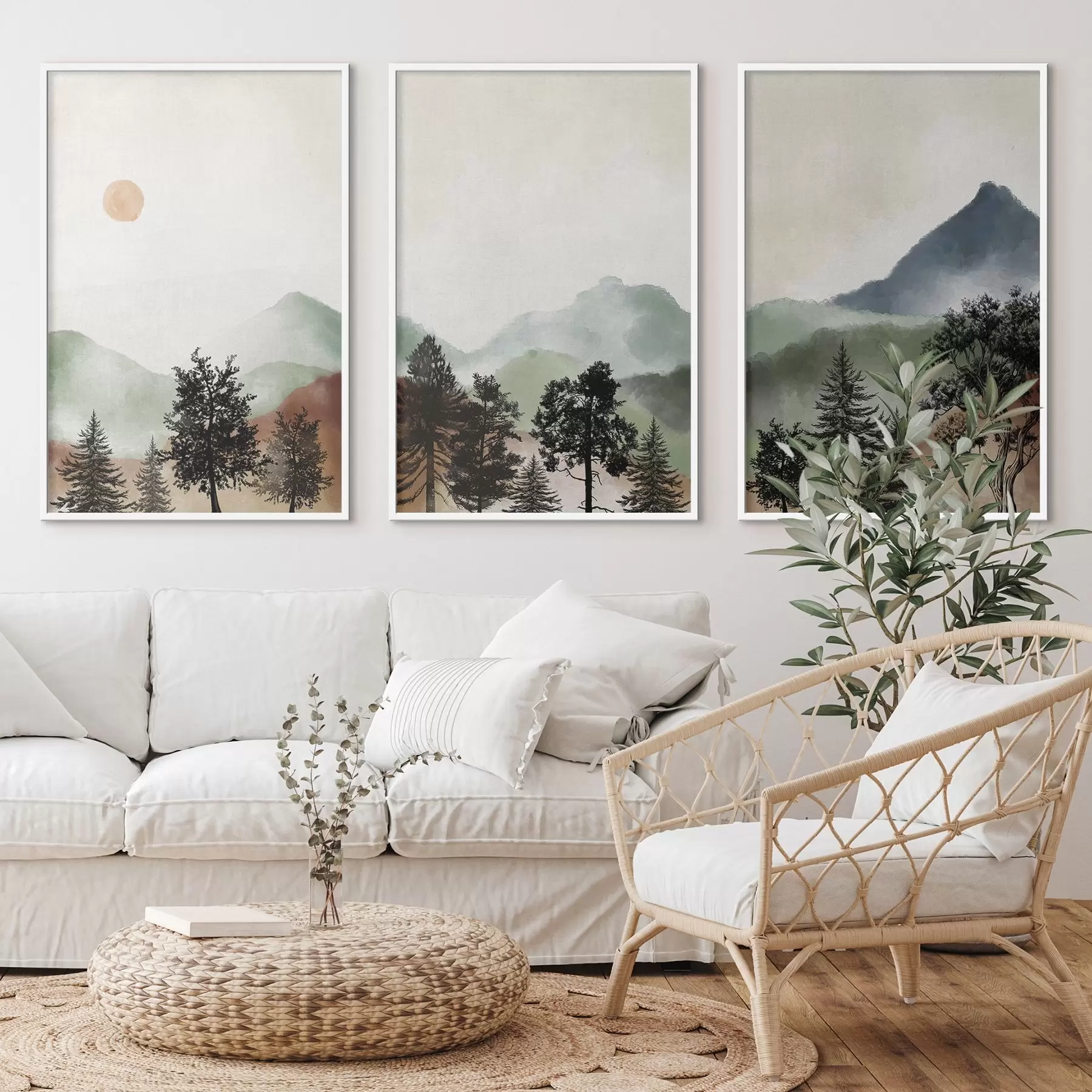 fototapet Peisaj liniștit în culori delicate d00243