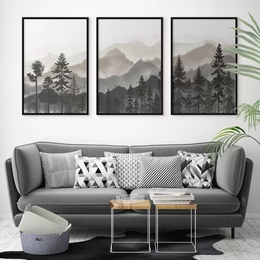 fototapet Peisaj montan liniștit cu copaci d00244v1