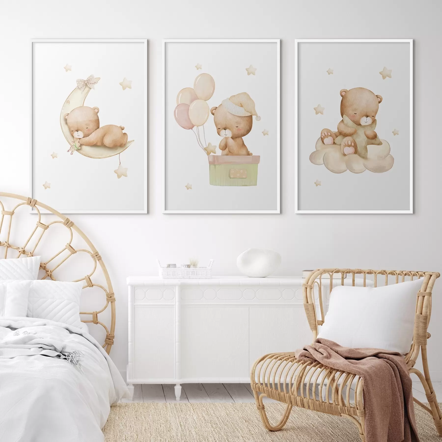 fototapet Ursuleți de pluș care se bucură de momentele lor de vis d00296