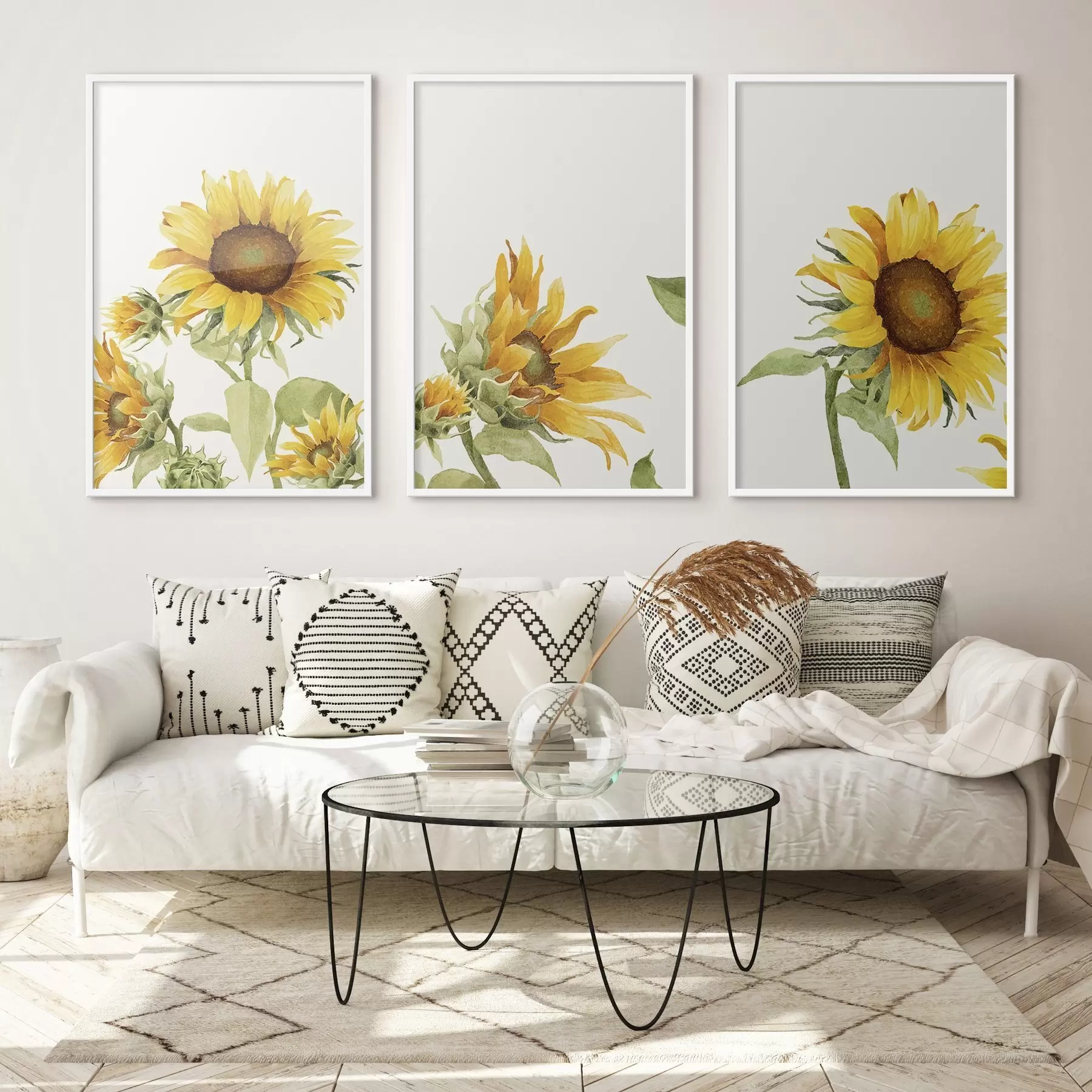 fototapet Floarea-soarelui colorată în acuarelă d00334