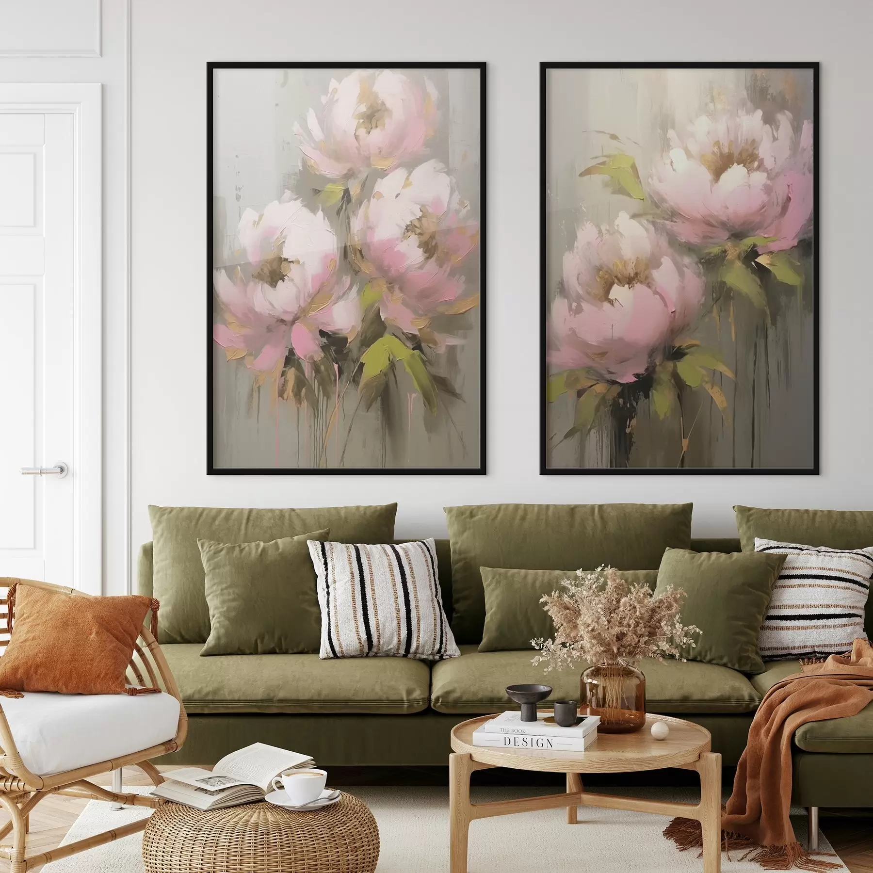 fototapet Flori de bujor roz d00401