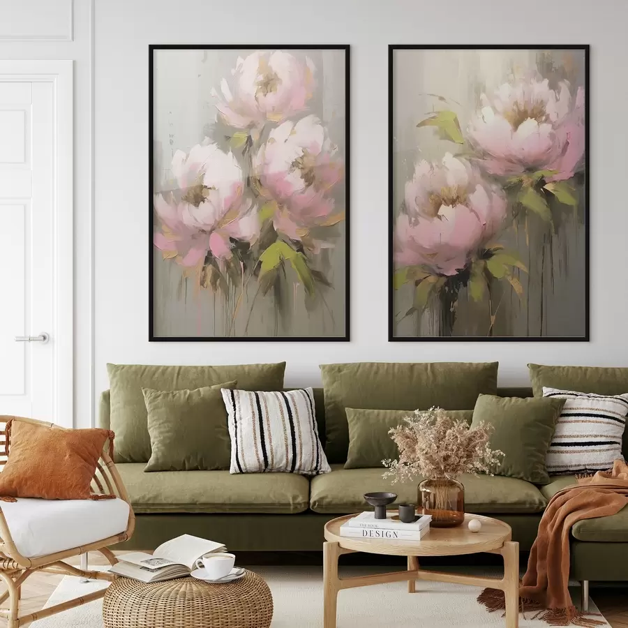 fototapet Flori de bujor roz d00401