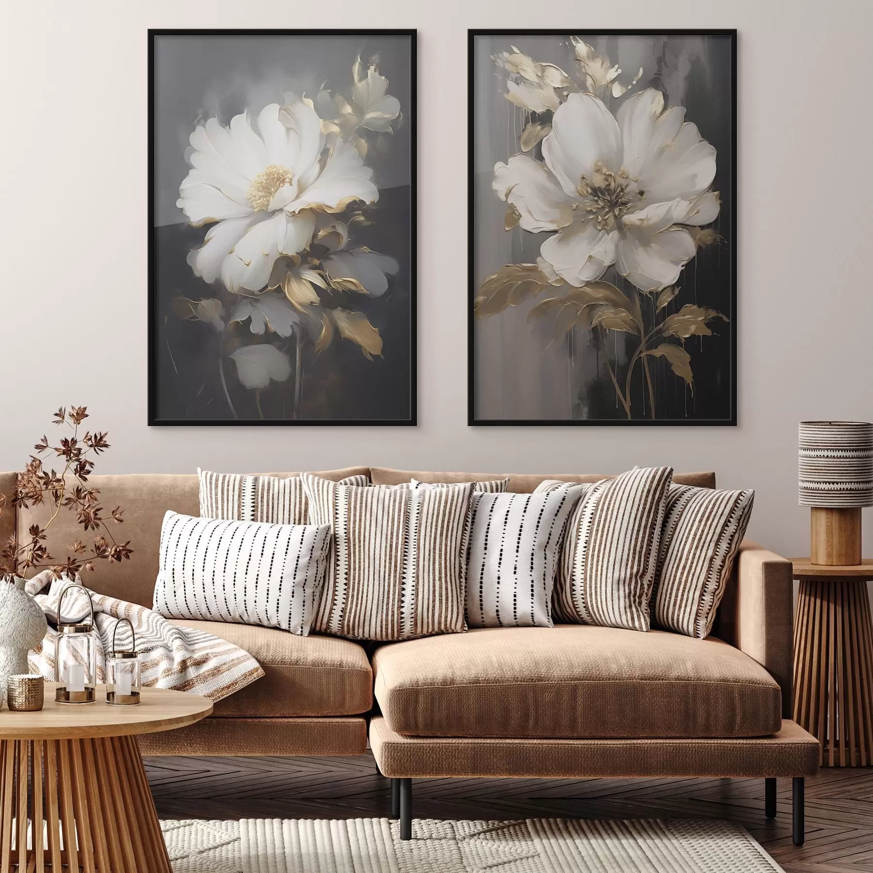 fototapet Flori frumoase pe un fundal întunecat d00428