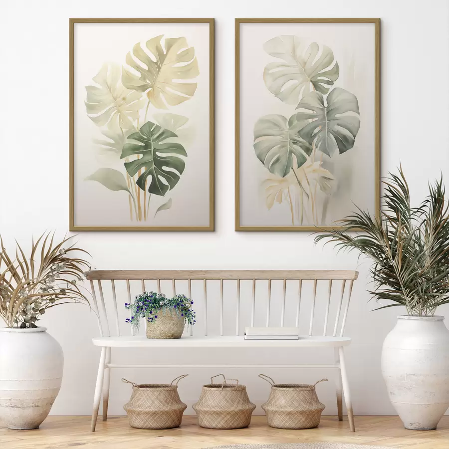 fototapet Frunze Monstera, frunze tropicale d00429