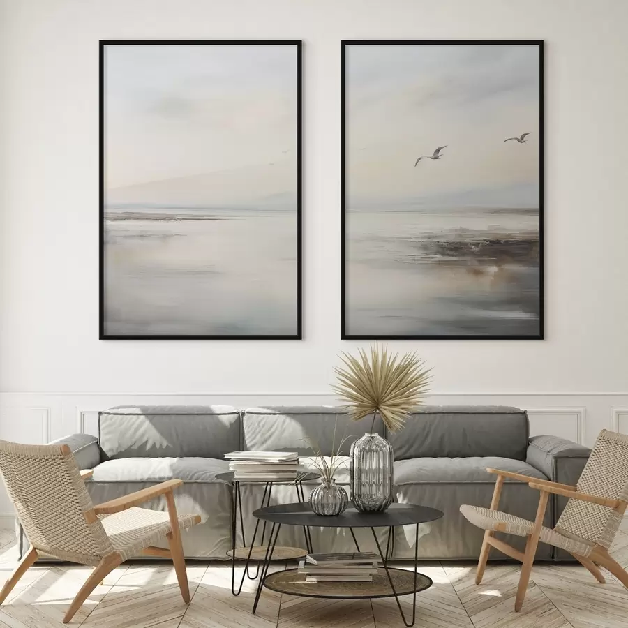 fototapet Pescăruși pe plajă d00463