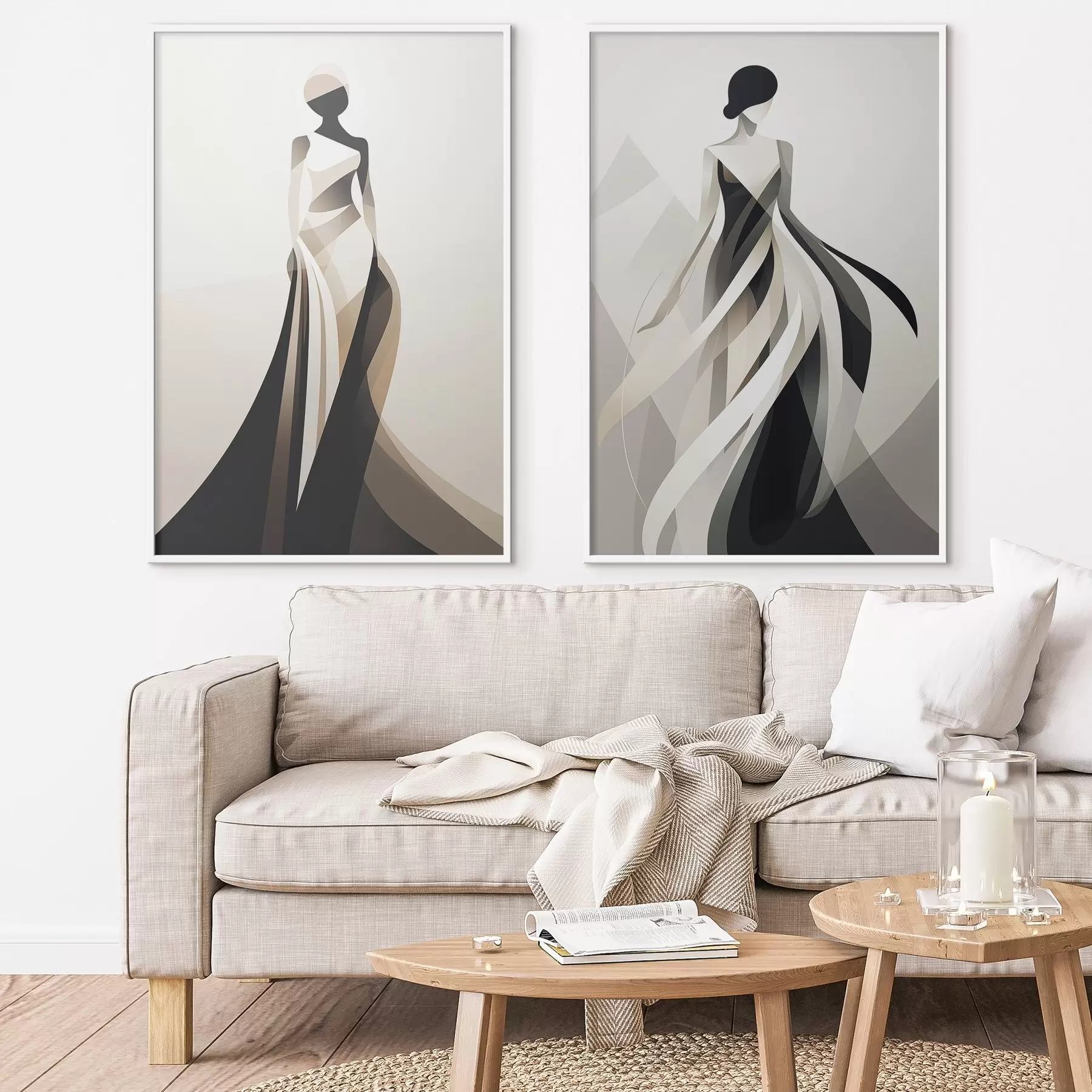 fototapet Compoziție de siluetă în nuanțe deschise și închise d00465