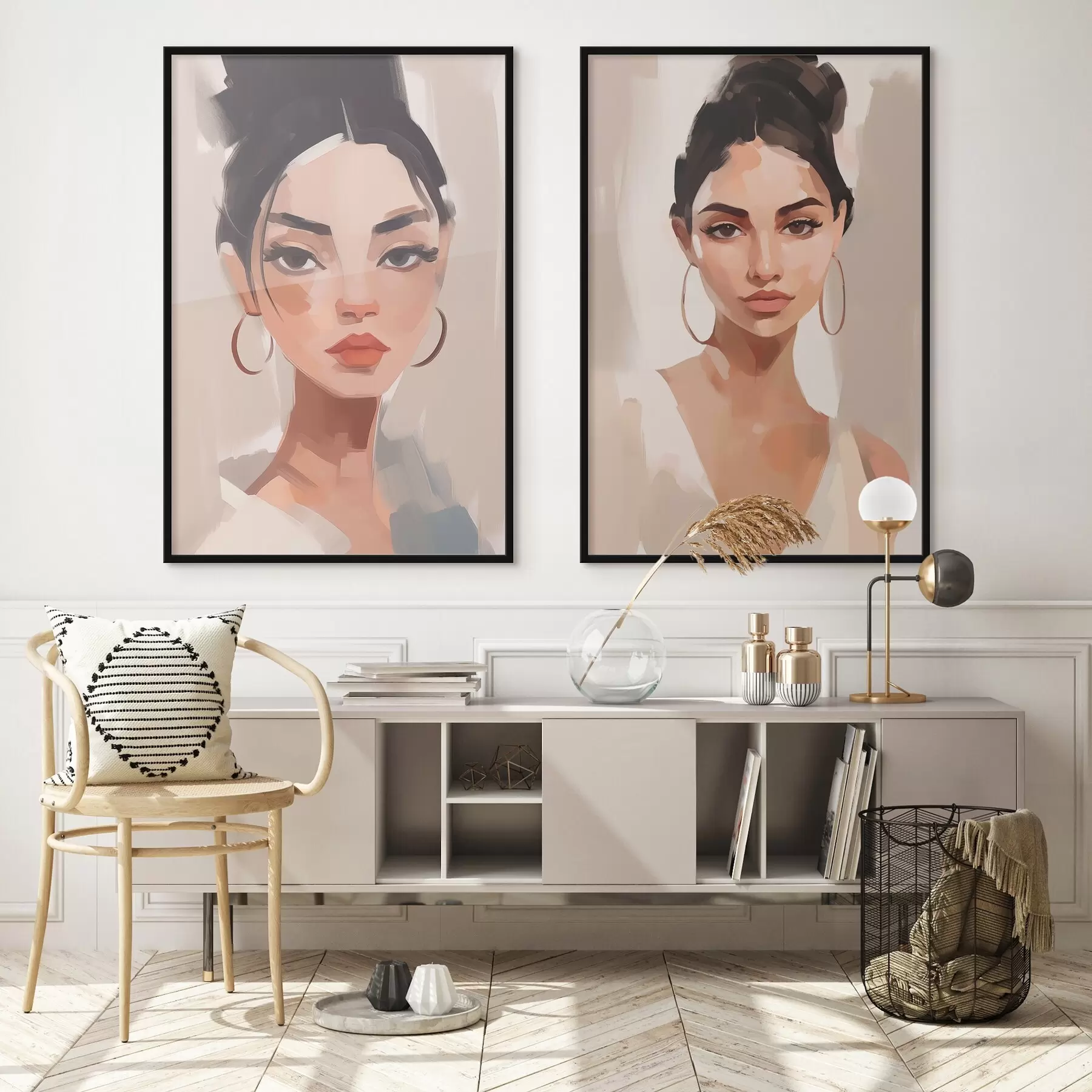 fototapet Portret de fată imitație de pictură d00484