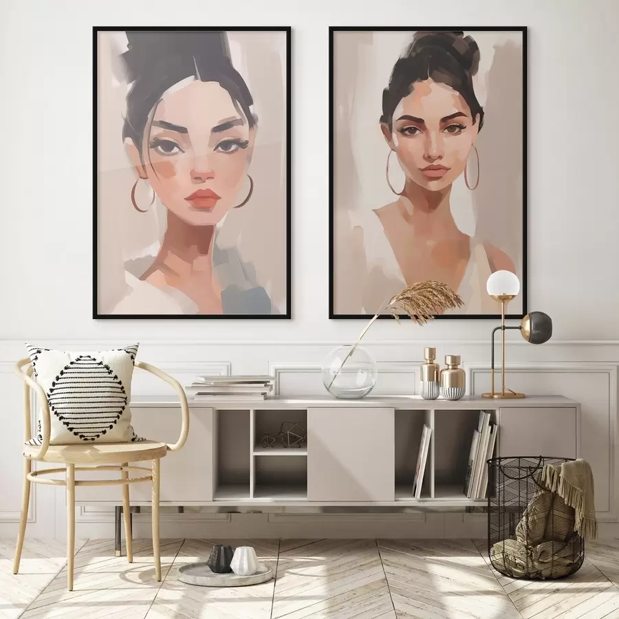 fototapet Portret de fată imitație de pictură d00484