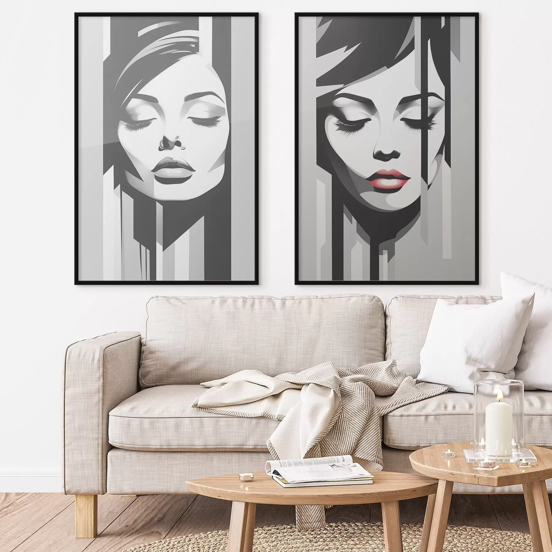 fototapet Geometria fețelor femeilor d00496