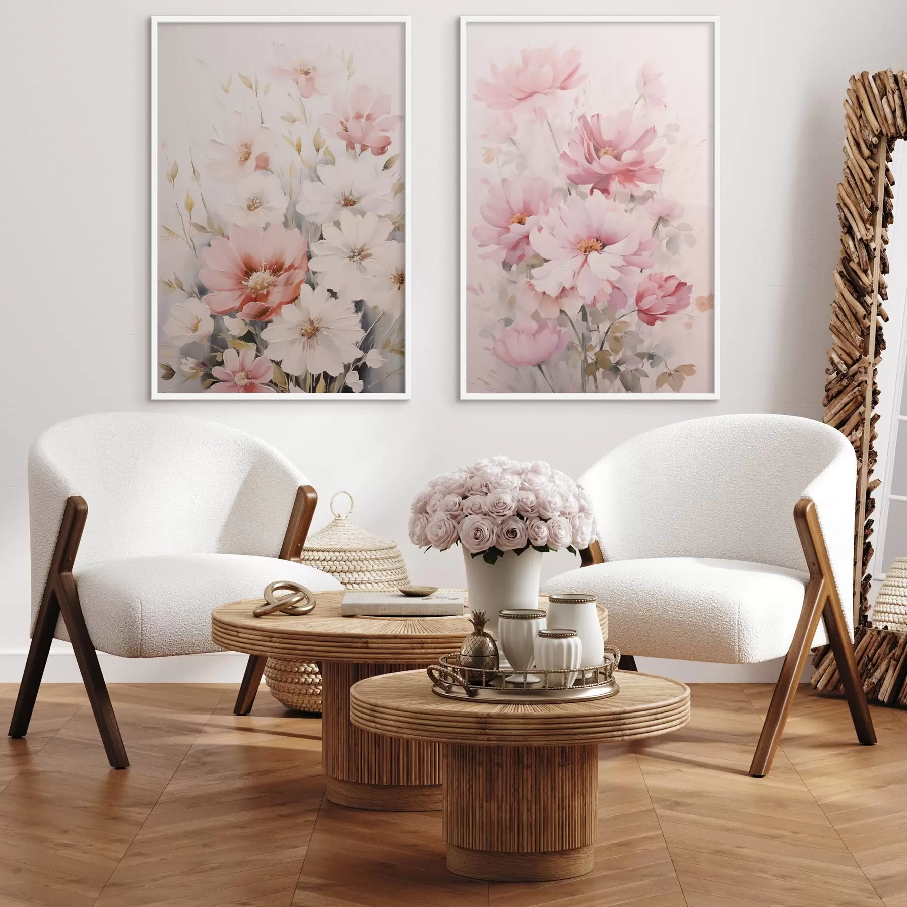 fototapet Pictura imitație flori delicate d00504