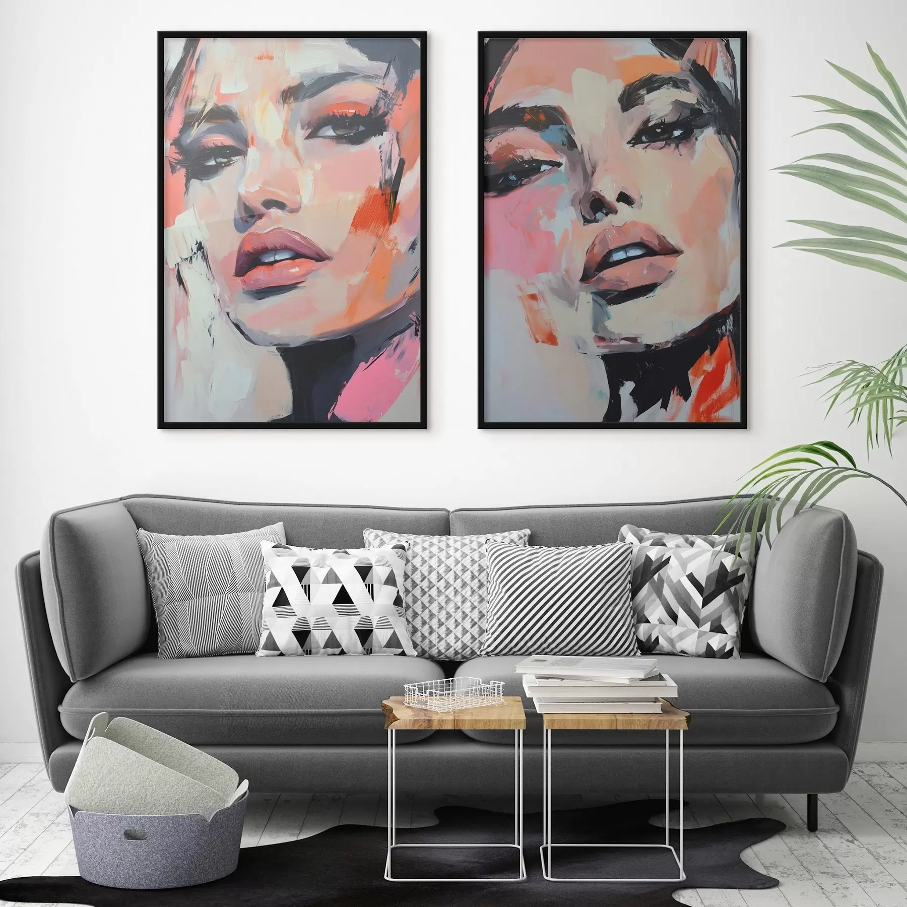 fototapet Portrete de femei cu imitații de lovituri d00508