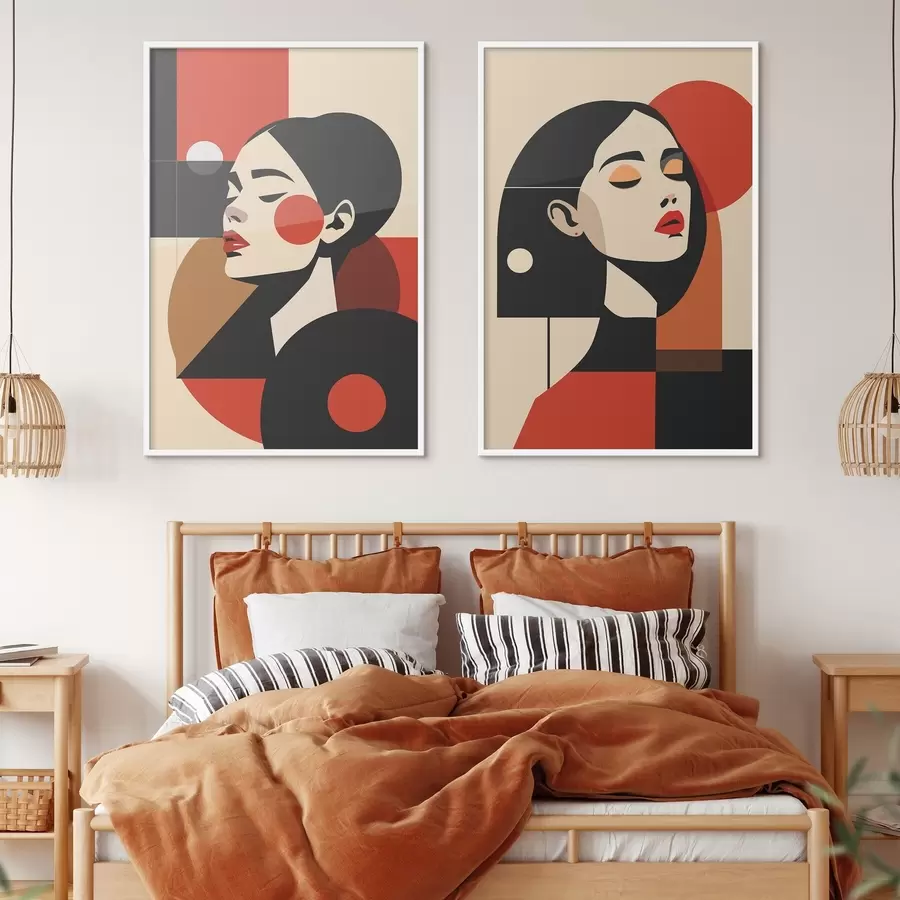 fototapet Portrete de femei în stilul Bauhaus d00516