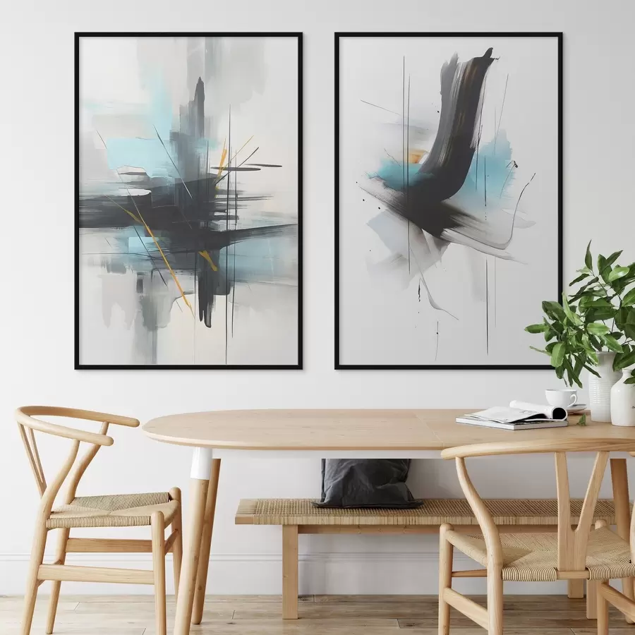 fototapet Abstracție cu imitație de stropi și pensule d01037