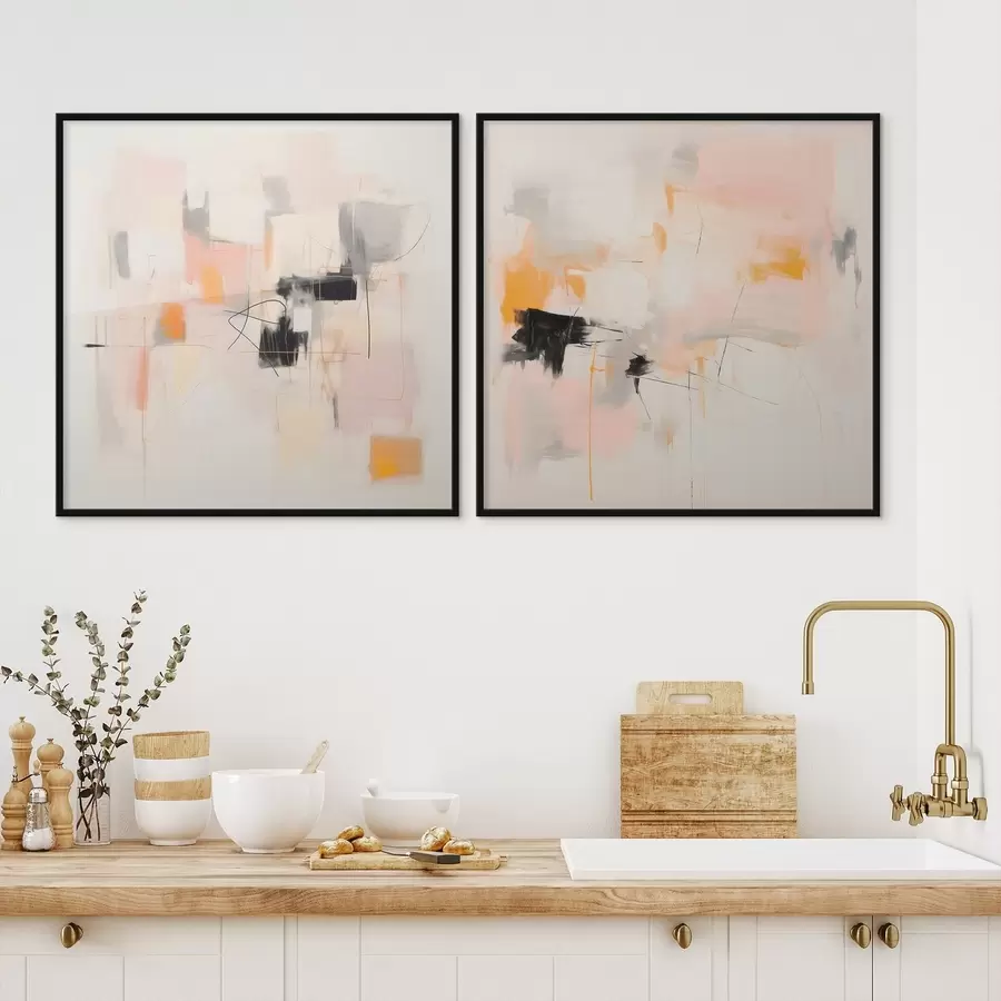 fototapet Compoziție artistică cu accente contrastante în două părți d00980